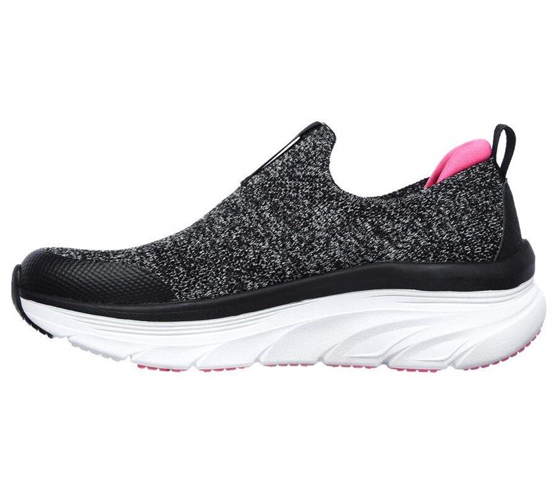 Dámské Mokasíny Skechers Relaxed Fit: D'Lux Walker - Quick Upgrade Černé Růžové | ZISTLQX-62