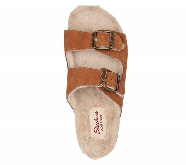 Dámské Mokasíny Skechers Relaxed Fit: Granola - Furry Season Hnědé | TXJMCEG-80