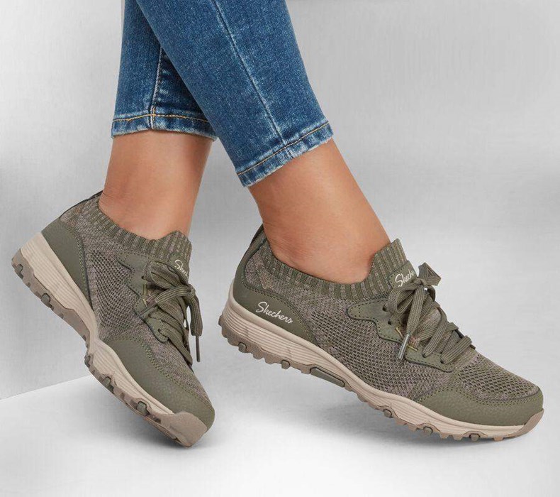 Dámské Mokasíny Skechers Seager Hiker - Sunny Dream Olivy Zelené | EWRFJOK-35