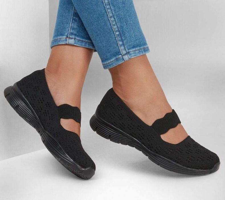 Dámské Mokasíny Skechers Seager - Simple Things Černé | MBDASHJ-15