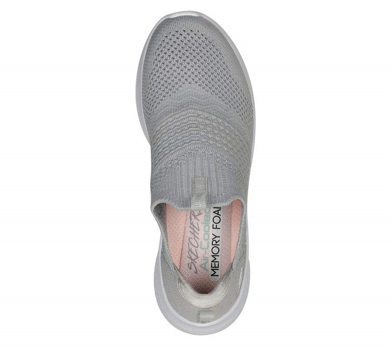 Dámské Mokasíny Skechers Ultra Flex 3.0 - Classy Charm Světle Šedé | QZHXDTO-43