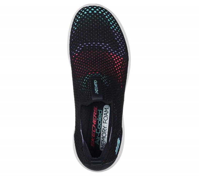 Dámské Mokasíny Skechers Ultra Flex Prime - Wondrous Gain Černé Viacfarebný | KEHSFTD-46