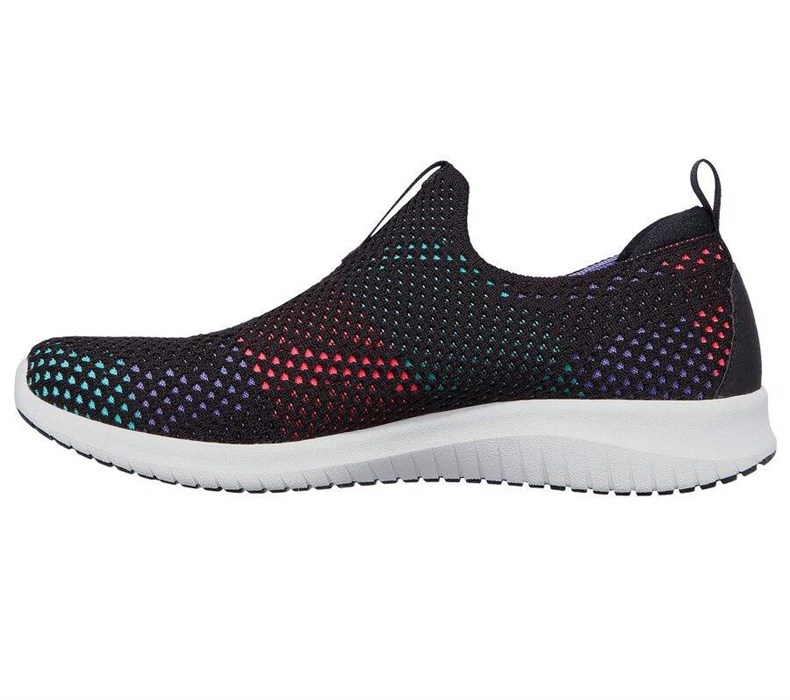 Dámské Mokasíny Skechers Ultra Flex Prime - Wondrous Gain Černé Viacfarebný | KEHSFTD-46