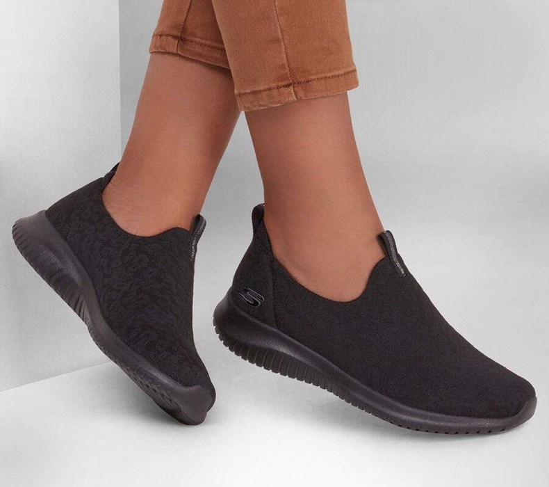 Dámské Mokasíny Skechers Ultra Flex - Pure Spark Černé | VLNGCZP-30