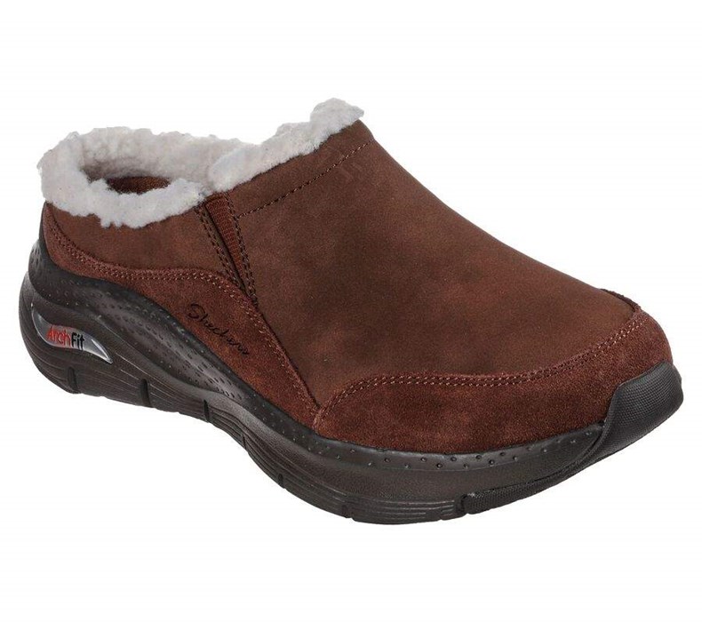 Dámské Pantofle Skechers Arch Fit Smooth Čokolády | NXCDJQS-87