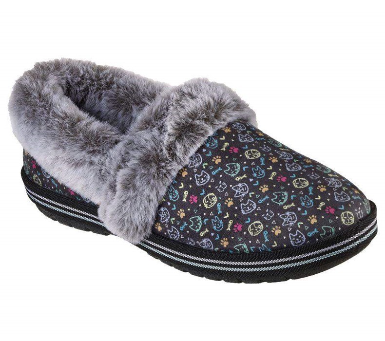 Dámské Pantofle Skechers BOBS Too Cozy - Blizzard Bits Černé Viacfarebný | ZSBODLH-92