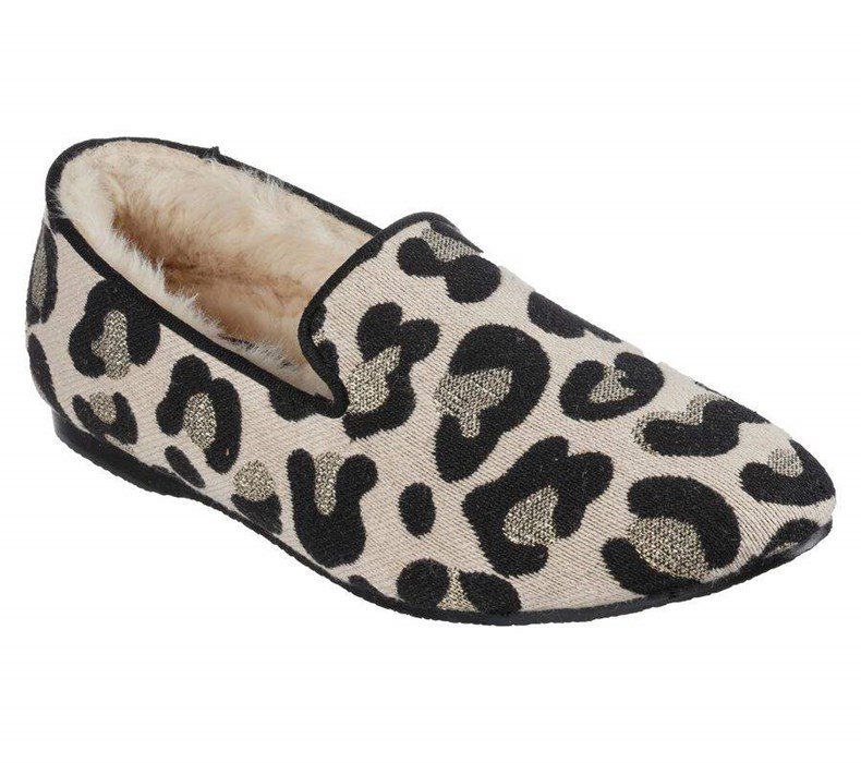 Dámské Pantofle Skechers Cleo Cozy Loafer Béžový Černé | JEYZPSI-28