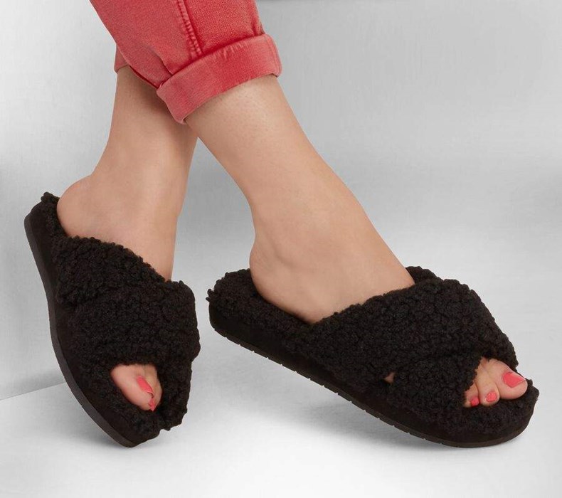 Dámské Pantofle Skechers Cozy Pantofle Černé | RNEOQGP-76