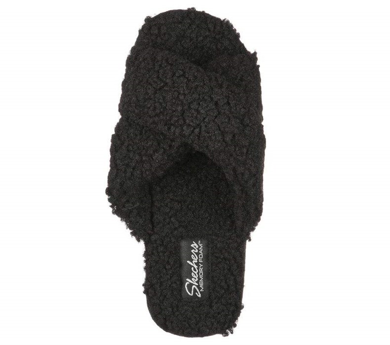 Dámské Pantofle Skechers Cozy Pantofle Černé | RNEOQGP-76