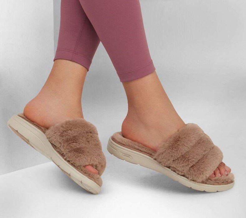 Dámské Pantofle Skechers GO Lounge: Arch Fit Lounge - Unwind Šedé | BFSKUZN-30