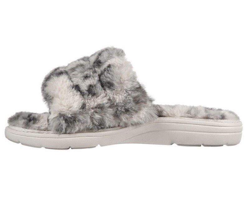 Dámské Pantofle Skechers GO Lounge: Arch Fit Lounge - Furrreal Bílé | GTHQKMD-30