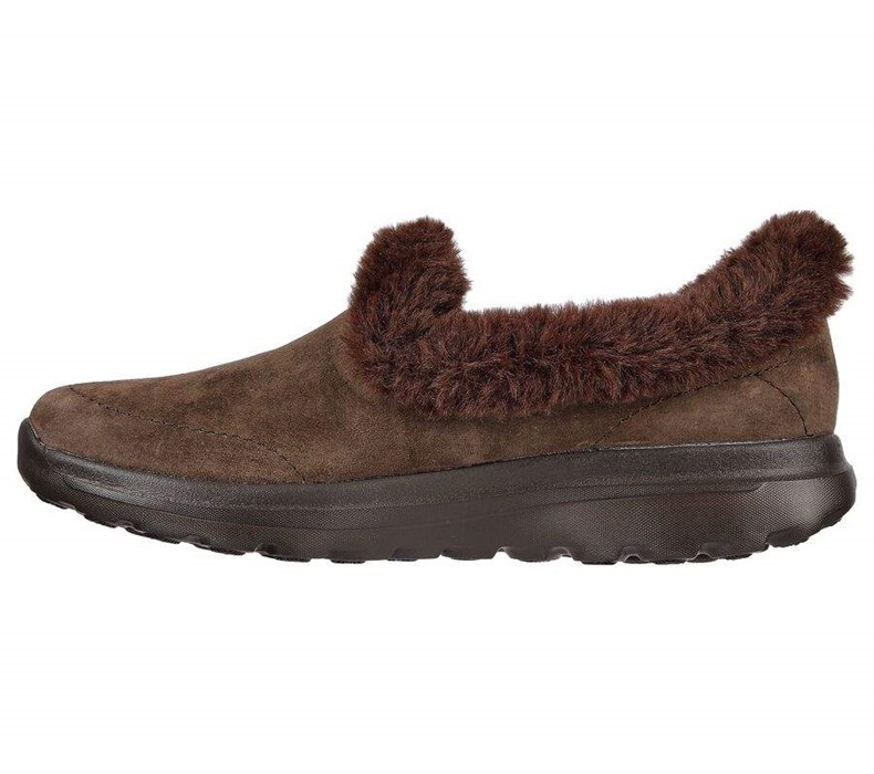 Dámské Pantofle Skechers GO WALK Lounge - Refresh Čokolády | KWFPJAN-71