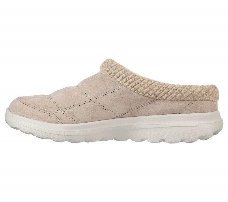 Dámské Pantofle Skechers GOlounge: GOwalk Lounge - Easygoing Béžový | QPKENDM-50