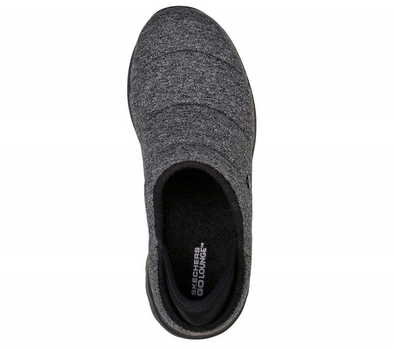 Dámské Pantofle Skechers GOwalk Lounge - At Ease Černé Šedé | YTGKMUF-60