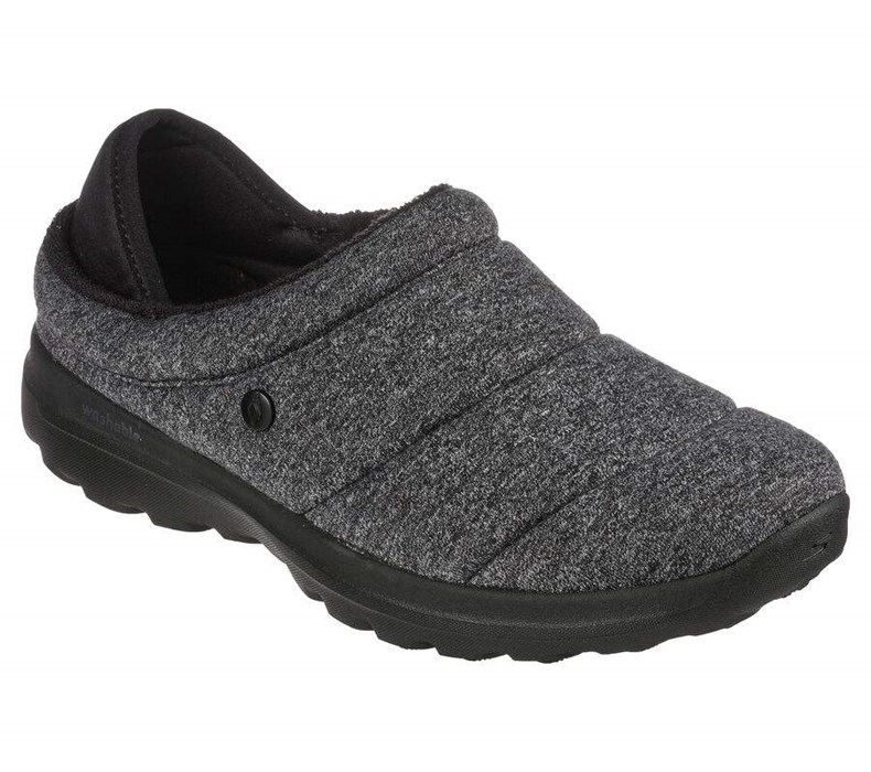 Dámské Pantofle Skechers GOwalk Lounge - At Ease Černé Šedé | YTGKMUF-60