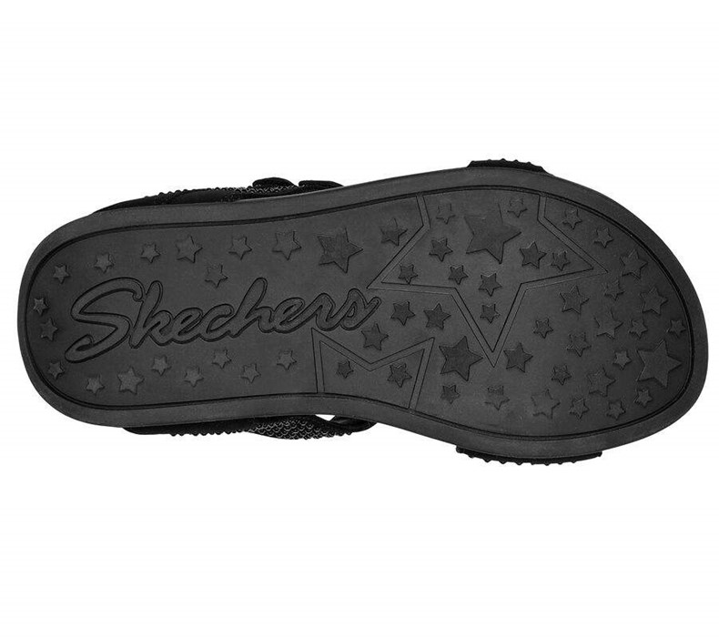 Dámské Sandály Skechers Arch Fit Retrogrades - Glittery Černé | XQJHWUC-92