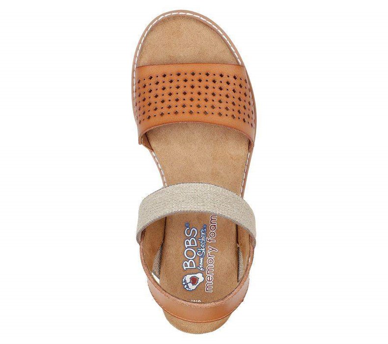 Dámské Sandály Skechers BOBS Desert Kiss - Triple Scoop Hnědé | NCUJSKL-41