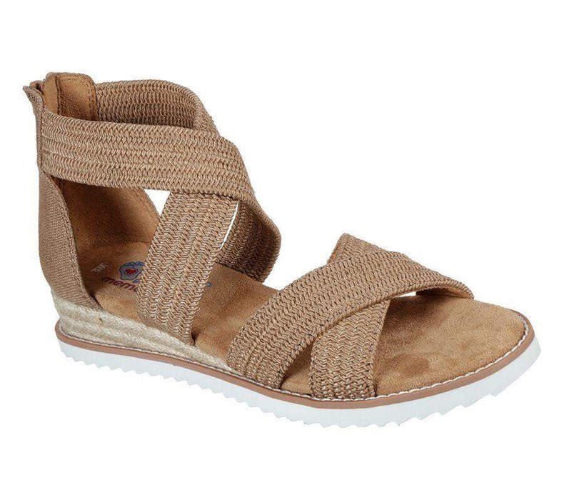 Dámské Sandály Skechers BOBS Desert Kiss - Desert Nights Hnědé | XQTSDNE-27