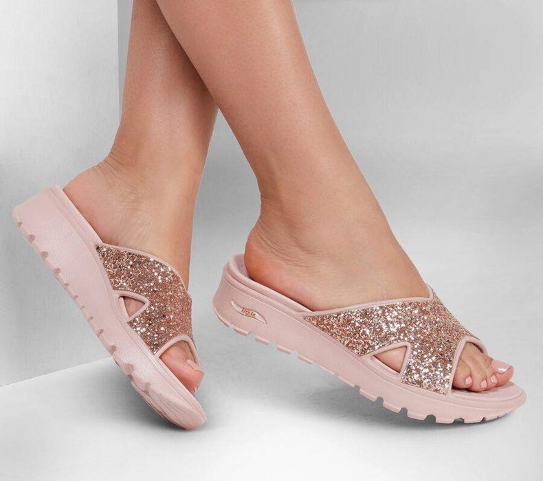 Dámské Sandály Skechers Foamies: Arch Fit Footsteps - Dazzled Girl Růžové | ILZFWCT-49