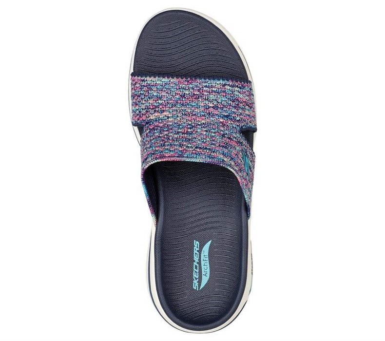 Dámské Sandály Skechers GO WALK Arch Fit - Sweet Bliss Tmavě Blankyt Viacfarebný | GNZSTXR-36