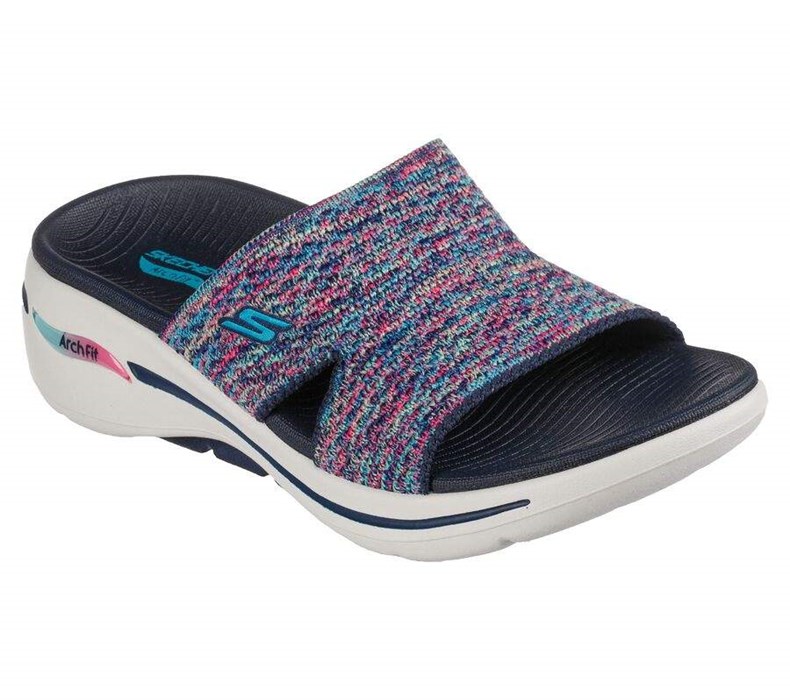 Dámské Sandály Skechers GO WALK Arch Fit - Sweet Bliss Tmavě Blankyt Viacfarebný | GNZSTXR-36