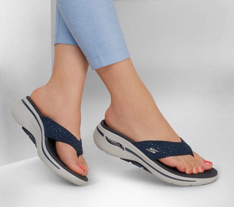 Dámské Sandály Skechers GO WALK Arch Fit - Dazzle Tmavě Blankyt | KMRBWJF-45