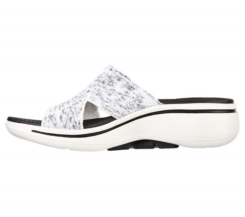 Dámské Sandály Skechers GO WALK Arch Fit - Sweet Bliss Bílé Černé | VBGOCUH-64