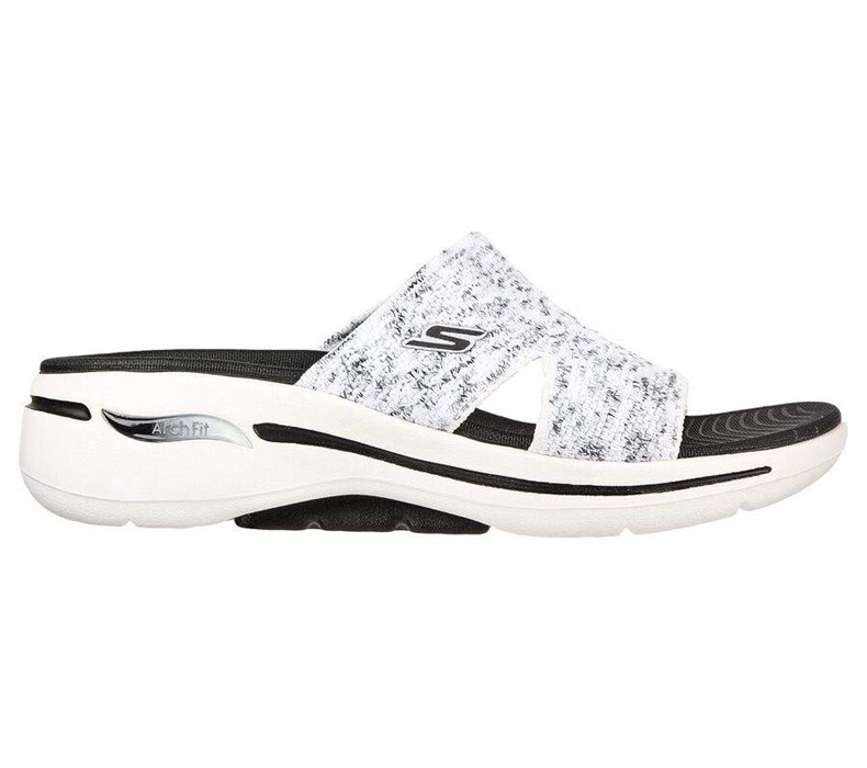 Dámské Sandály Skechers GO WALK Arch Fit - Sweet Bliss Bílé Černé | VBGOCUH-64