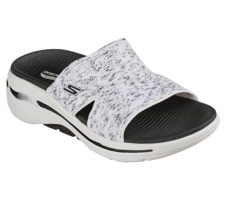 Dámské Sandály Skechers GO WALK Arch Fit - Sweet Bliss Bílé Černé | VBGOCUH-64