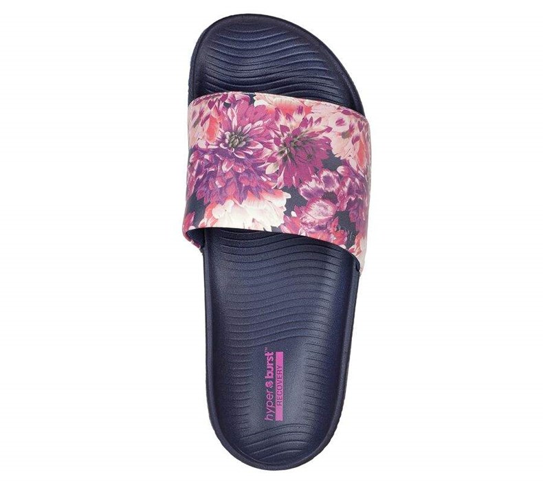 Dámské Sandály Skechers Hyper Pantofle - Floral Blooms Tmavě Blankyt Viacfarebný | AXHBKOE-75