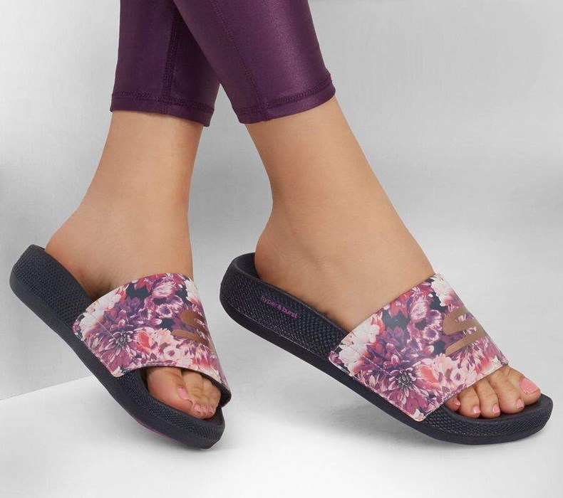 Dámské Sandály Skechers Hyper Pantofle - Floral Blooms Tmavě Blankyt Viacfarebný | AXHBKOE-75