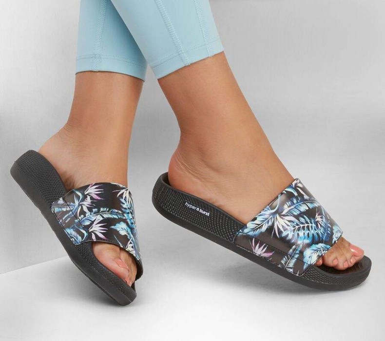 Dámské Sandály Skechers Hyper Pantofle - Island Palms Černé Viacfarebný | VCIQUDF-59