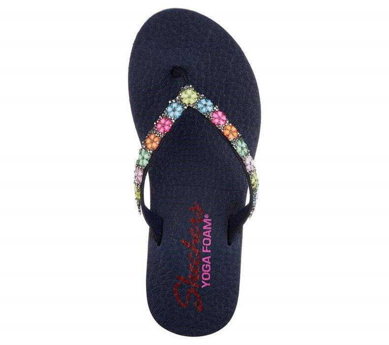 Dámské Sandály Skechers Meditation - Daisy Delight Tmavě Blankyt | RSFDHUL-65