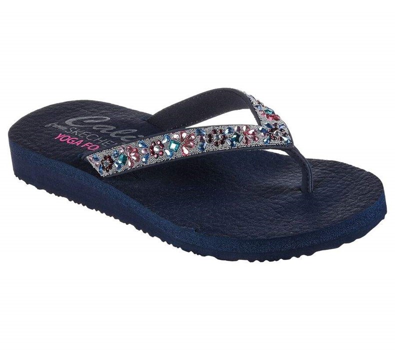 Dámské Sandály Skechers Meditation - Garden Bliss Tmavě Blankyt | VTIERCK-27