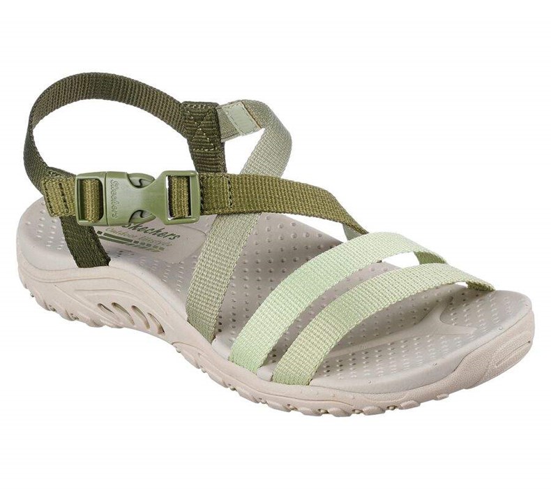 Dámské Sandály Skechers Reggae - On the Coast Olivy Zelené | VMLEQAF-96