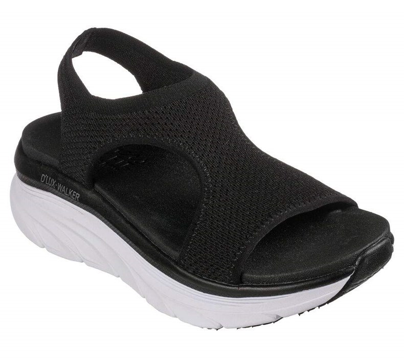 Dámské Sandály Skechers Relaxed Fit: D\'Lux Walker - Retro Sun Černé | GWQDABO-64