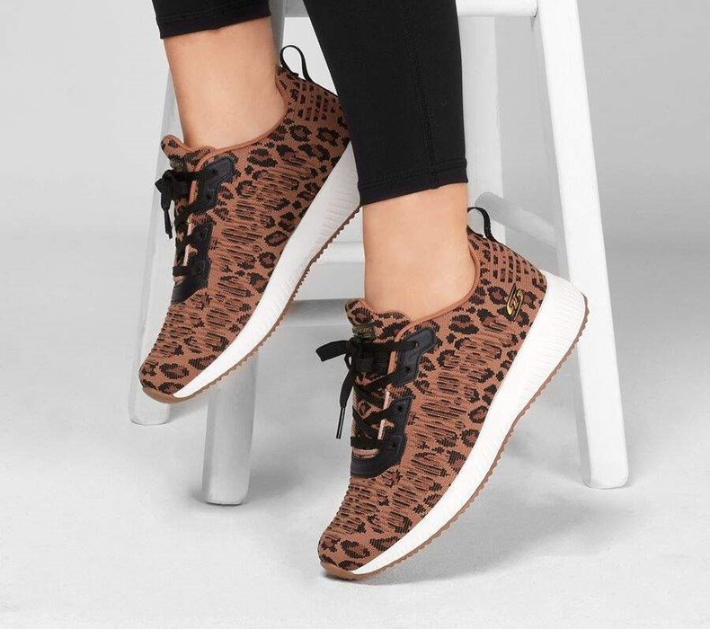 Dámské Tenisky Skechers BOBS Sportovní Squad - Mighty Cat Leopard | LIKEBJX-20