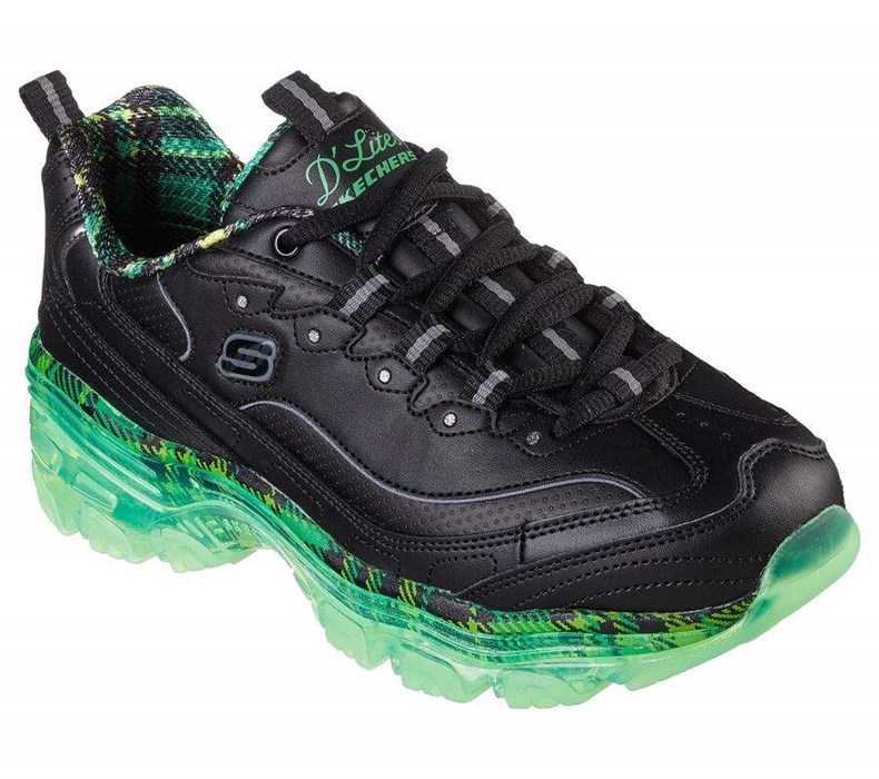 Dámské Tenisky Skechers D\'Lites Crystal - Glam Rocker Černé Zelene | REOZFWD-36