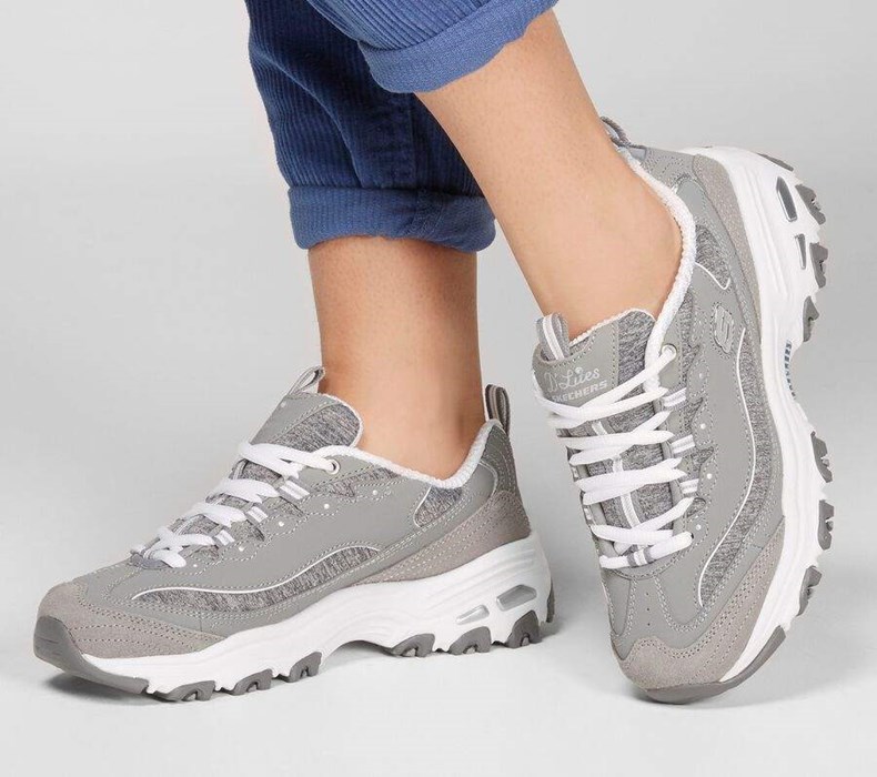 Dámské Tenisky Skechers D'Lites - Me Time Šedé Bílé | VSPGYXK-63