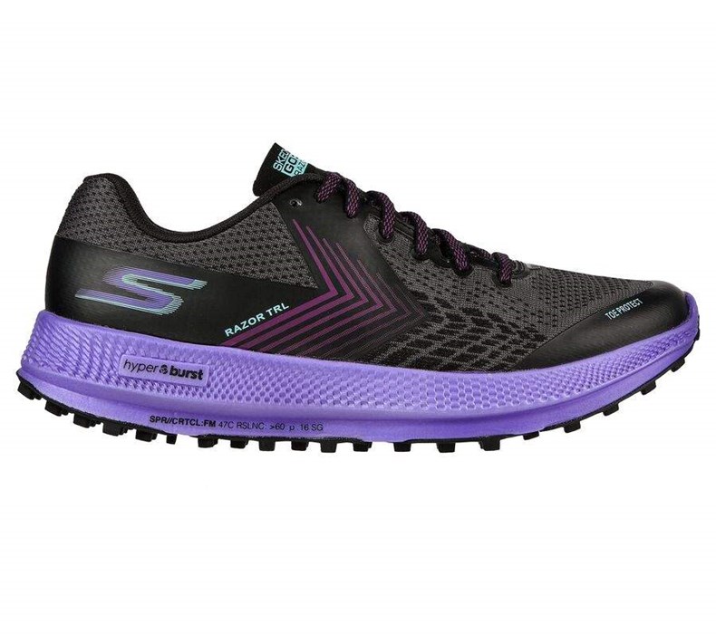 Dámské Trailové Boty Skechers HighlandGOrun Razor Černé Fialové | MLIVOAE-50