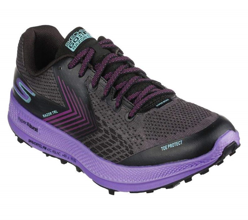 Dámské Trailové Boty Skechers HighlandGOrun Razor Černé Fialové | MLIVOAE-50