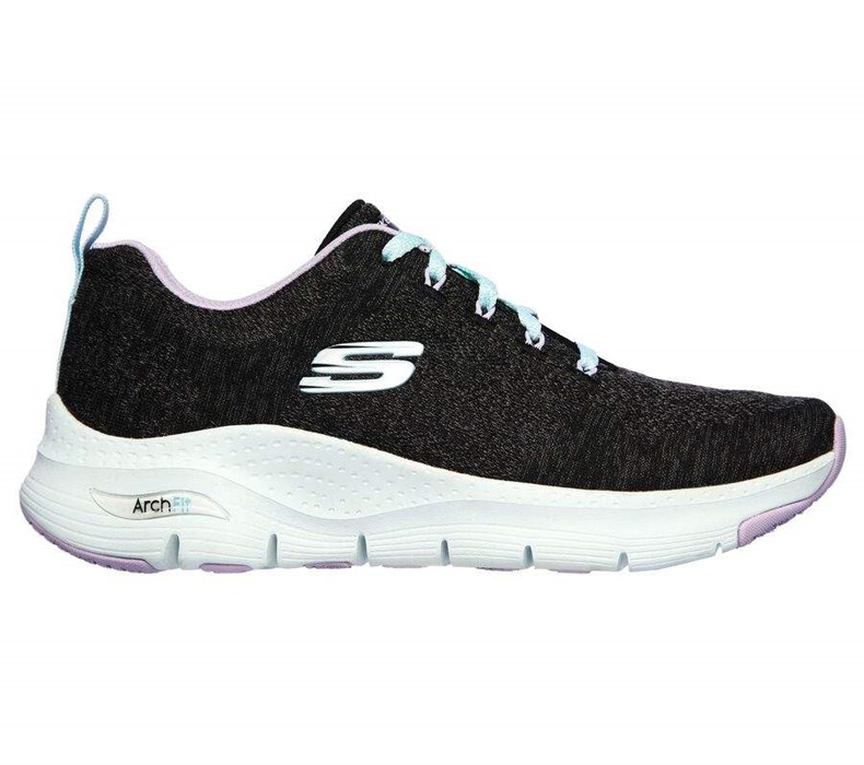 Dámské Trekové Boty Skechers Arch Fit - Comfy Wave Černé Levandule | DAMROFJ-82