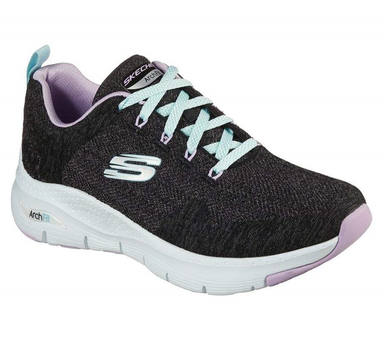 Dámské Trekové Boty Skechers Arch Fit - Comfy Wave Černé Levandule | DAMROFJ-82