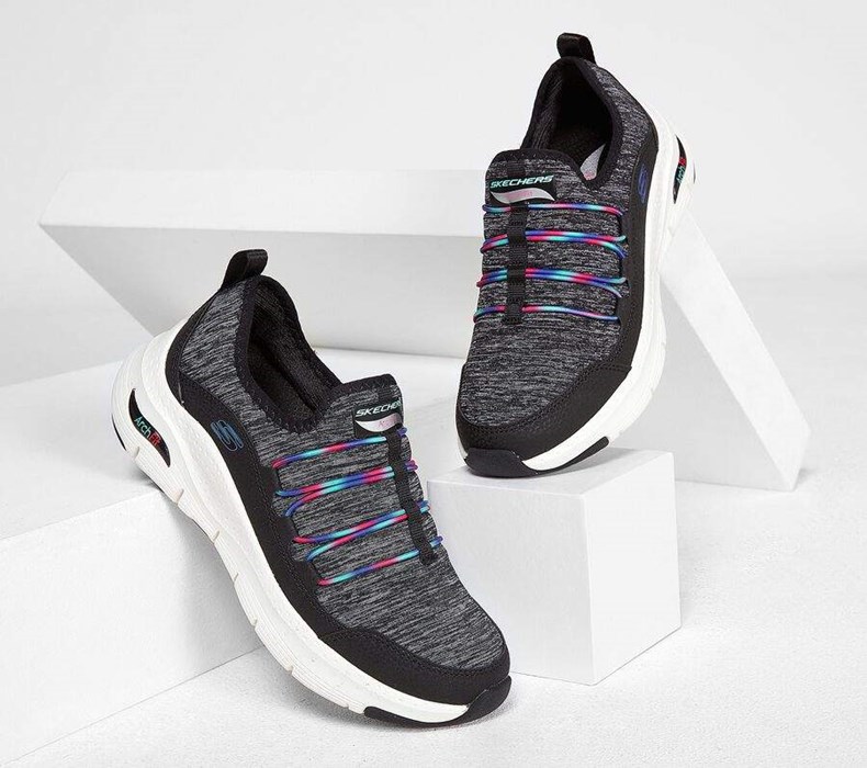 Dámské Trekové Boty Skechers Arch Fit - Rainbow View Černé Viacfarebný | GRVTKZU-23