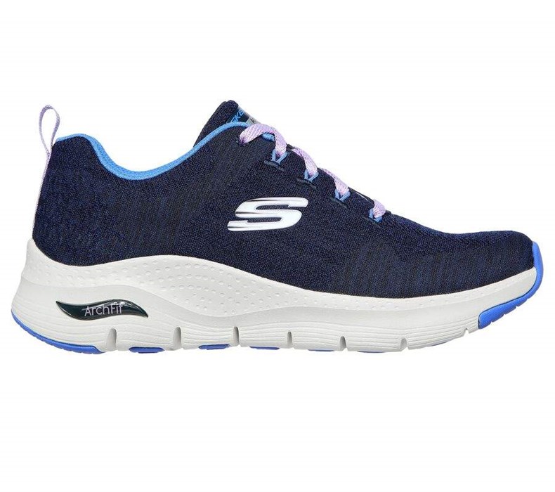 Dámské Trekové Boty Skechers Arch Fit - Comfy Wave Tmavě Blankyt Blankyt | MDEWCPN-41