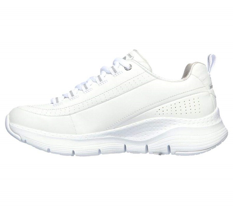 Dámské Trekové Boty Skechers Arch Fit - Citi Drive Bílé Stříbrné | WTJDCYO-12