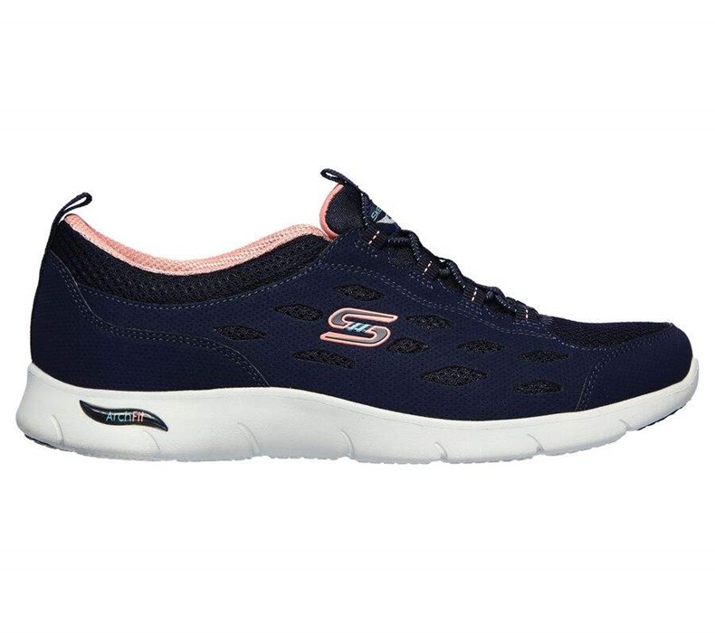 Dámské Trekové Boty Skechers Arch Fit Refine Tmavě Blankyt Koralove | PRZCJSB-75