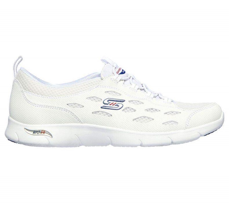 Dámské Trekové Boty Skechers Arch Fit Refine Bílé Tmavě Blankyt | XYJINZB-85