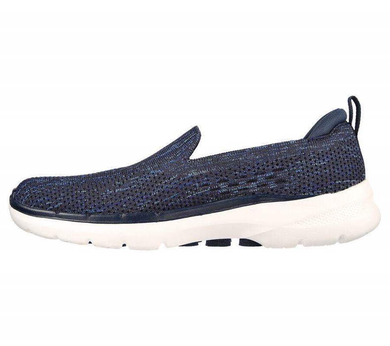 Dámské Trekové Boty Skechers GO WALK 6 - Valerie Tmavě Blankyt Bílé | CQHIEUM-45