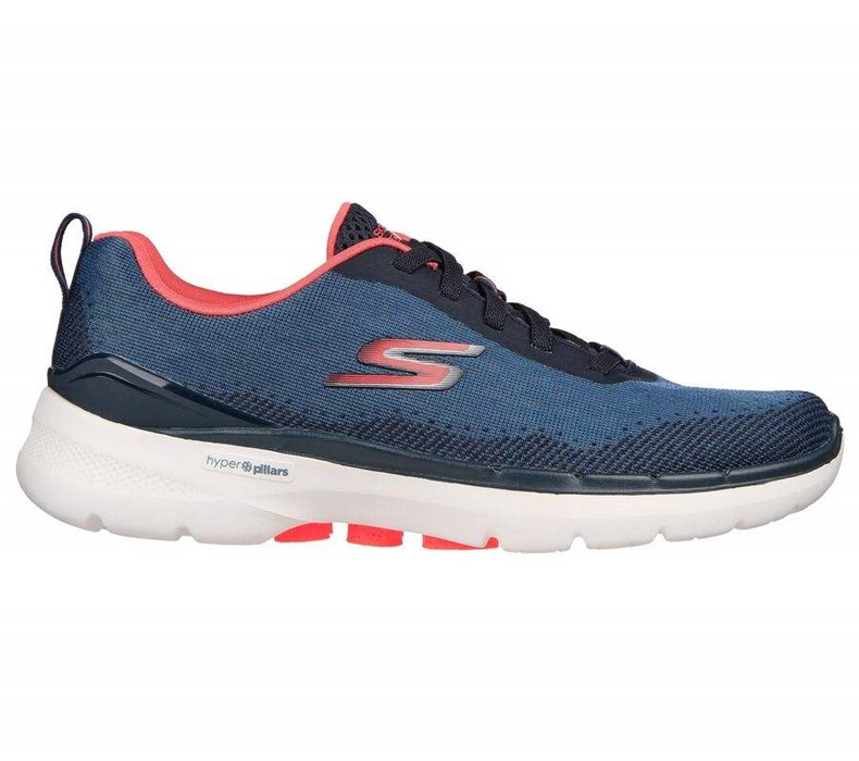 Dámské Trekové Boty Skechers GO WALK 6 - Spring Horizon Tmavě Blankyt Koralove | EJDNIZU-84